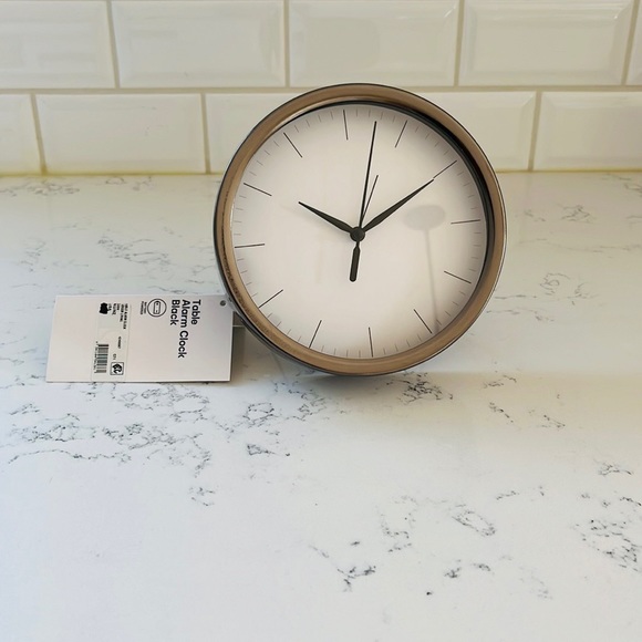 Anko Accents Anko Metallic Black Modern Table Clock Alarm Poshmark